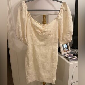 Showpo Puff Sleeve Yellow Mini Dress